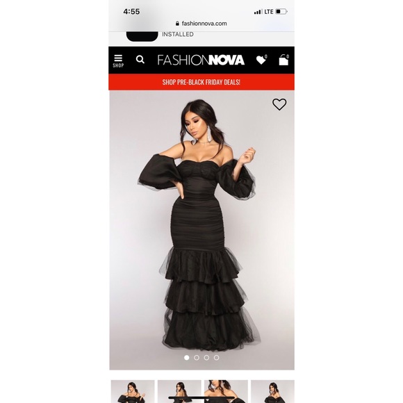FASHION NOVA BLACK TULLE FORMAL GOWN - Picture 3 of 3